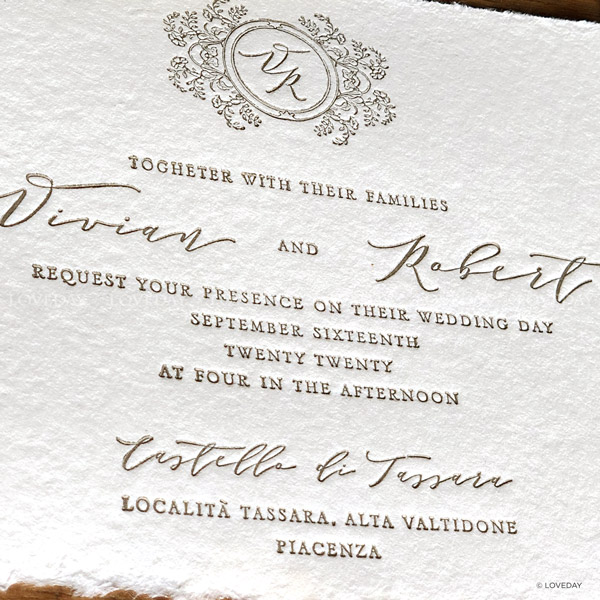 partecipazione matrimonio letterpress personalizzata carta cotone