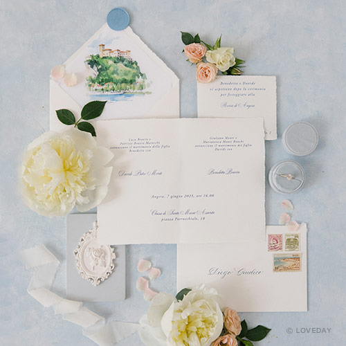 Partecipazione stile moderno,elegante Benedetta & Davide - by loveday