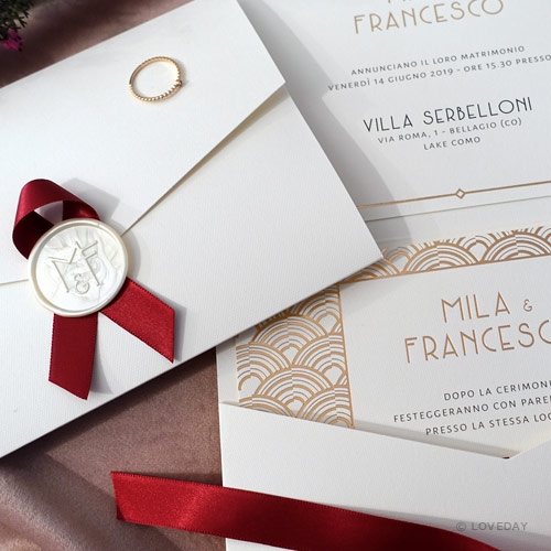 Partecipazione stile elegante Francesco & Mila - by loveday