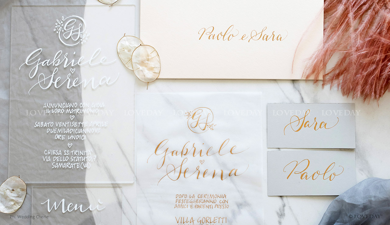 wedding stationery trasparente calligrafia crystal by Loveday