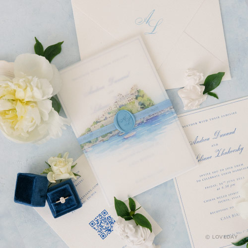 Partecipazione stile moderno,elegante Liliane & Andrea - by loveday