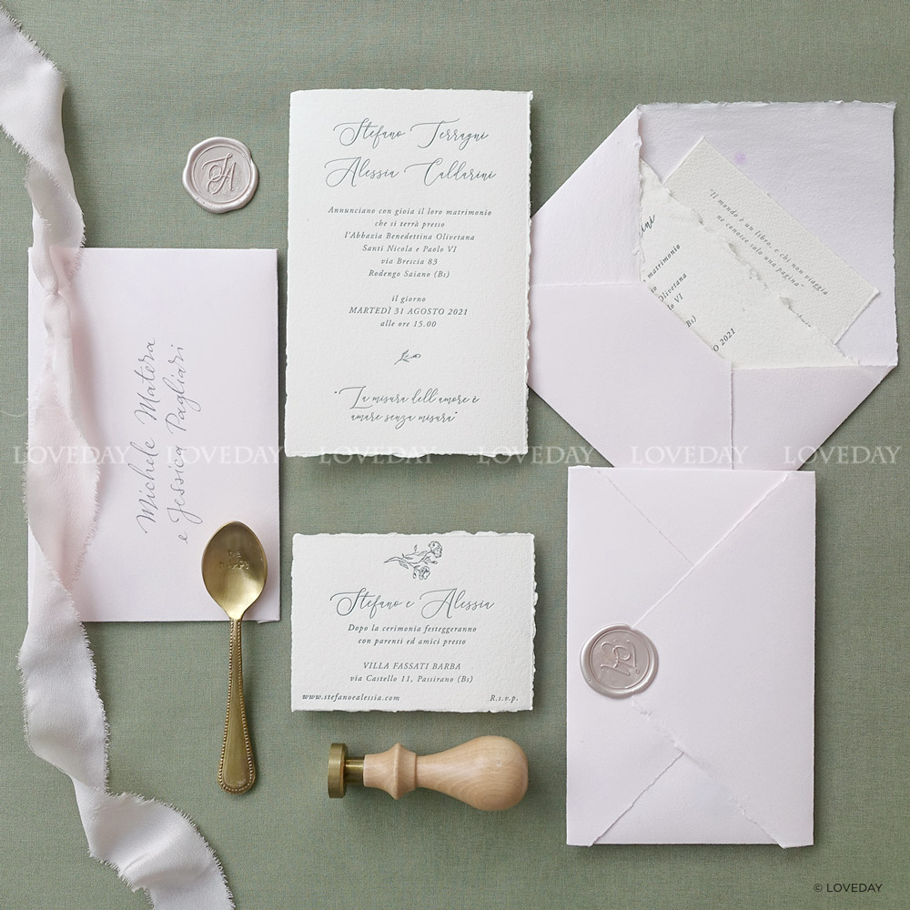 partecipazione matrimonio personalizzata carta cotone letterpress by Loveday