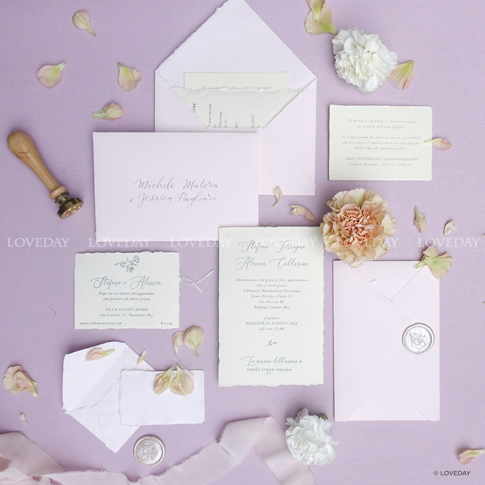 partecipazione matrimonio personalizzata carta cotone by Loveday