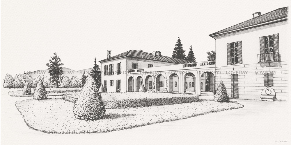 illustrazione al tratto matrimonio villa Trivulzio