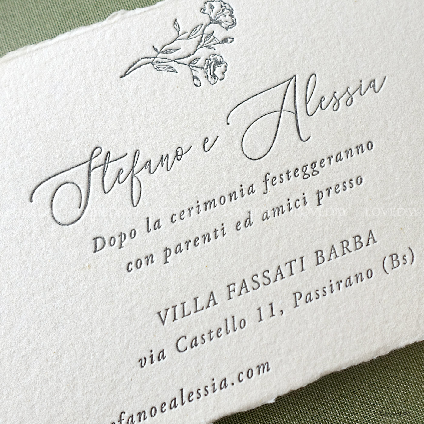 invito letterpress carta cotone
