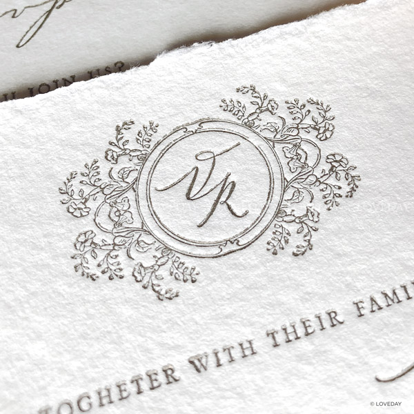 letterpress carta cotone monogramma