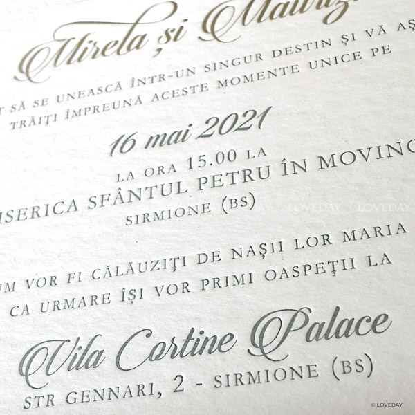 partecipazione matrimonio letterpress personalizzata
