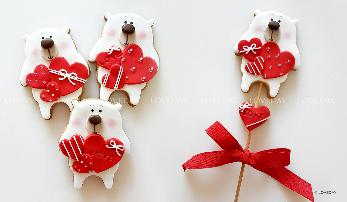 cookies orsetti decorati a mano san valentino by Loveday