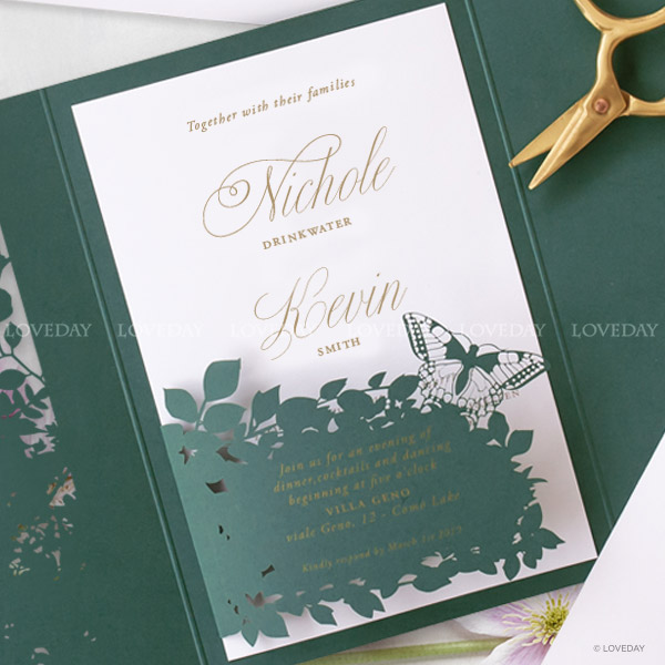 partecipazione matrimonio taglio laser personalizzato